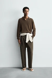 COTTON - LINEN PLEATED PANTS
