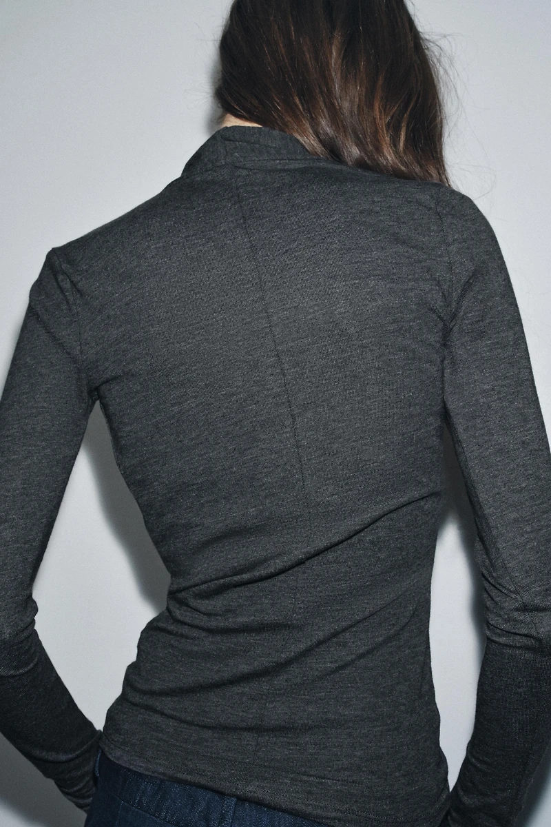 DRAPED FRONT T-SHIRT
