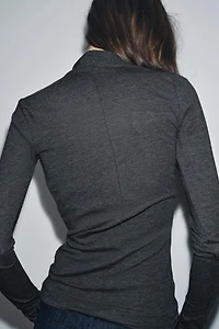 DRAPED FRONT T-SHIRT