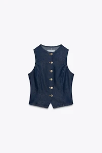 Z1975 GOLD BUTTON DENIM VEST
