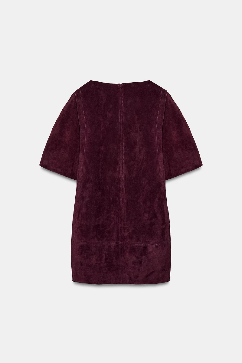 100% SUEDE LEATHER SHORT DRESS