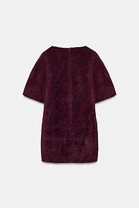 100% SUEDE LEATHER SHORT DRESS