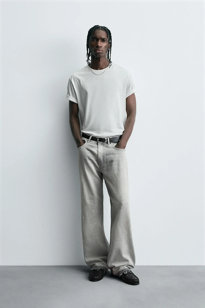 RELAXED FIT SPLATTER JEANS
