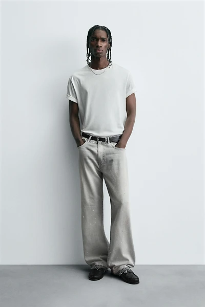 RELAXED FIT SPLATTER JEANS