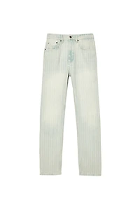 HERRINGBONE STRAIGHT FIT JEANS