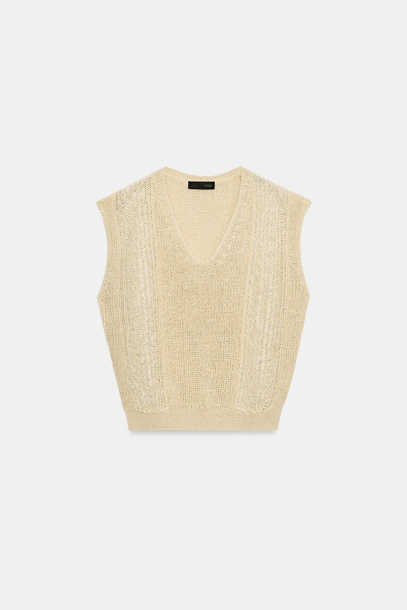 KNIT V-NECK VEST TOP