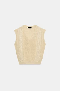 KNIT V-NECK VEST TOP
