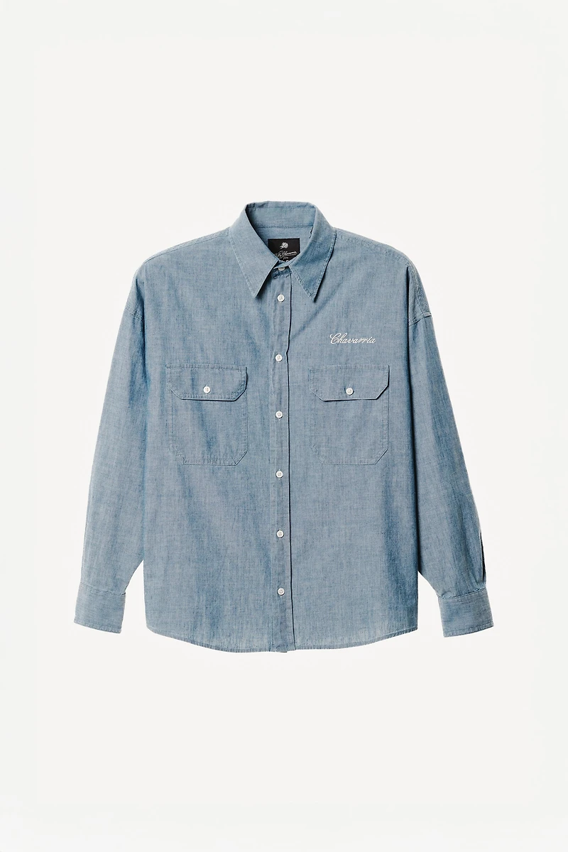 EMBROIDERED BOXY FIT CHAMBRAY SHIRT WILLY CHAVARRIA X ZARA