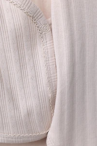 0-6 MONTHS/ THREE-PACK OF LONG-SLEEVE BODYSUITS KIMONO COLLAR