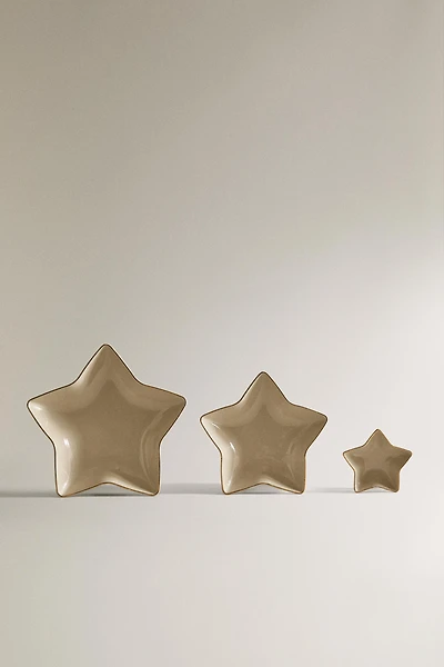 CHRISTMAS STAR STONEWARE PLATE