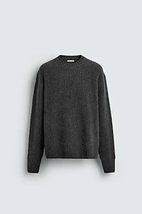 COTTON-WOOL TEXTURED SWEATER