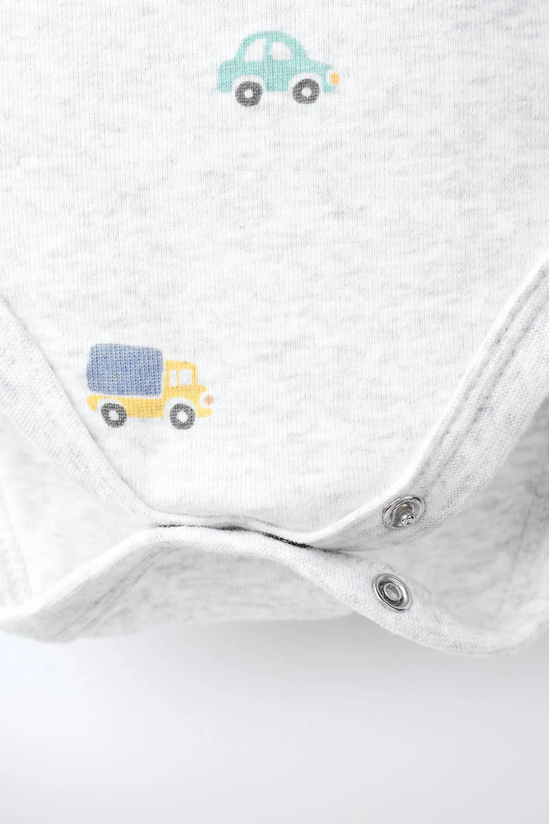 FIVE-PACK CAR PRINT BODYSUITS