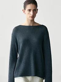 Pull en maille ajourée coton mélangé