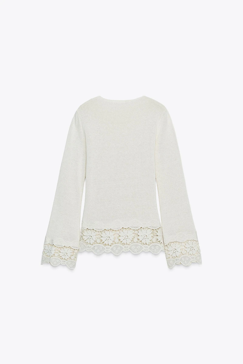 GUIPURE COMBINATION T-SHIRT