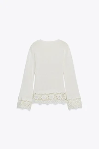 GUIPURE COMBINATION T-SHIRT