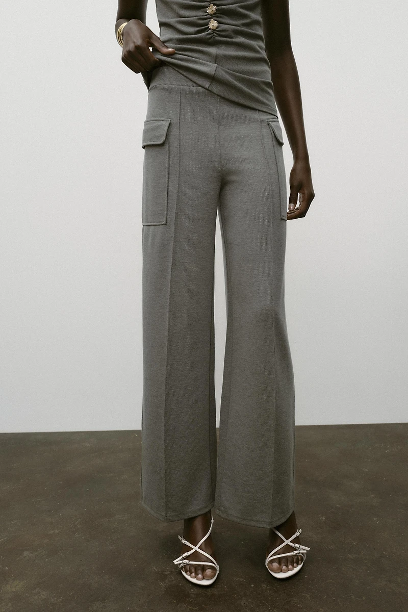 PIQUÉ PANTS WITH POCKETS