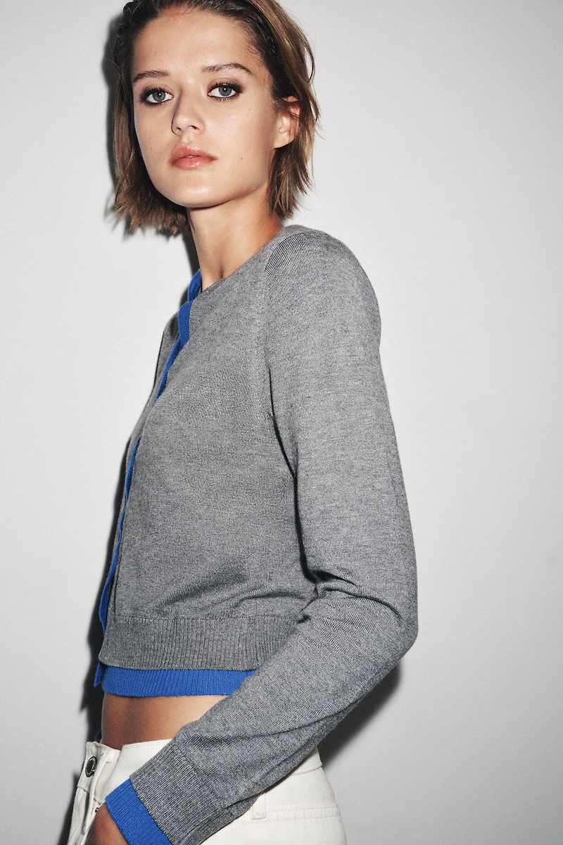 COMBINATION KNIT JACKET