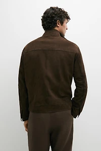 Veste en cuir finition daim