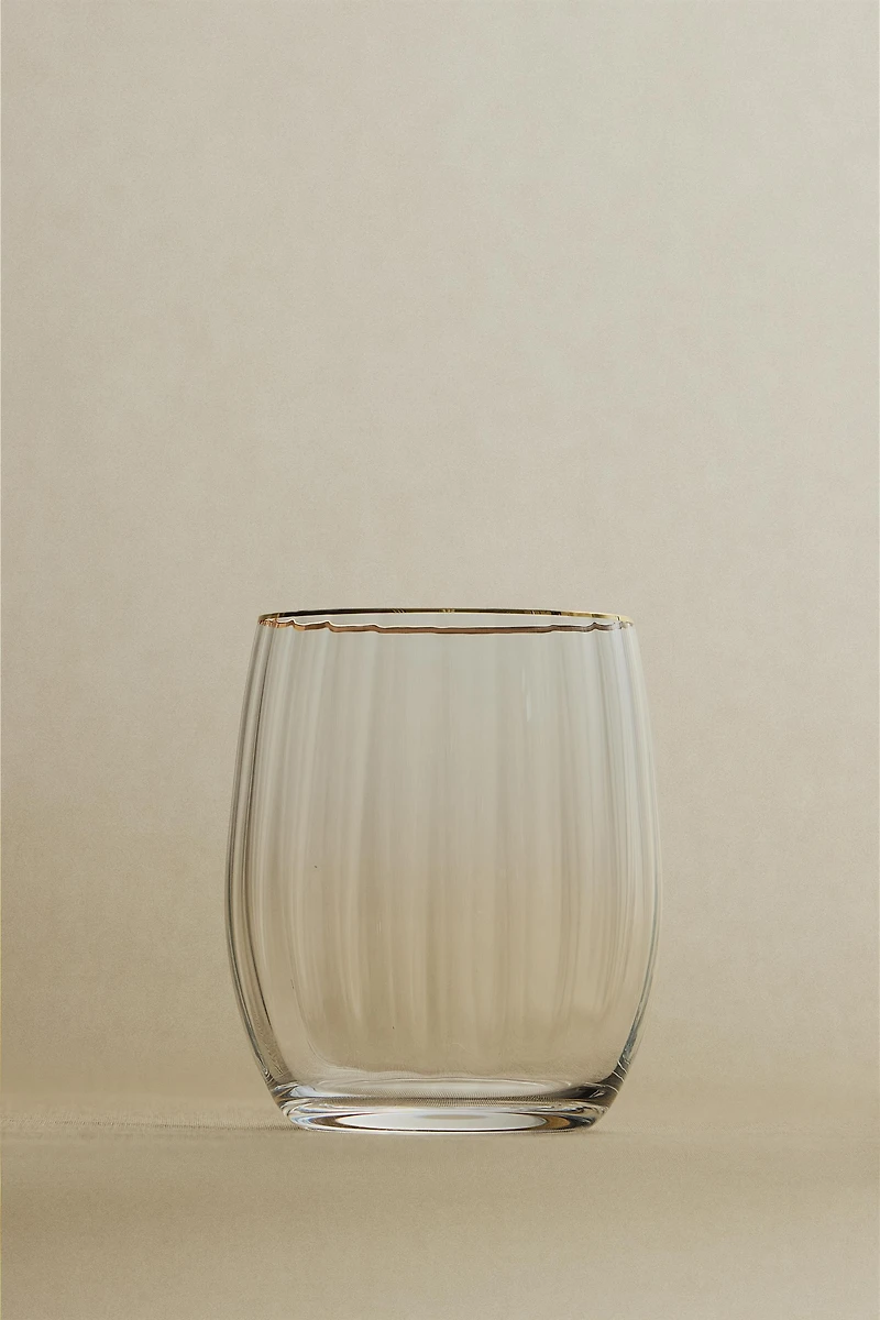 GLASS TUMBLER WITH LINES FOR CHRISTMAS