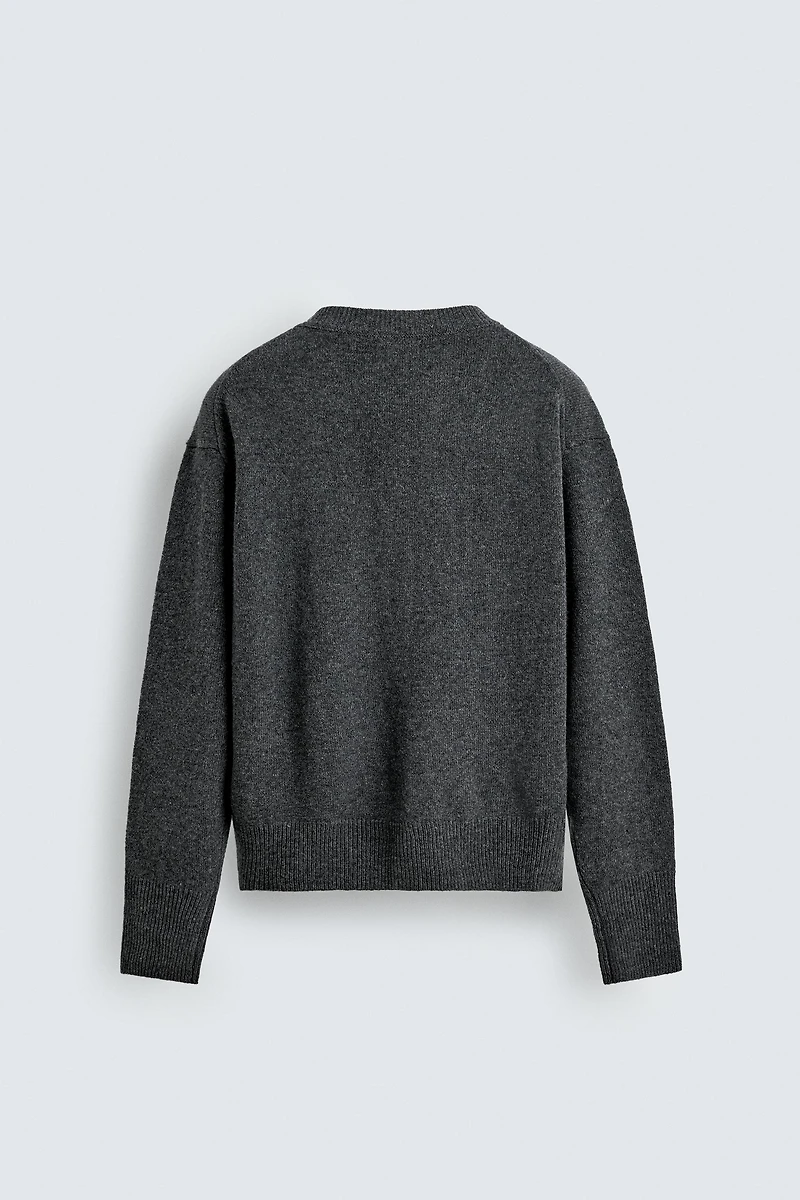 RELAXED FIT WOOL BLEND CARDIGAN