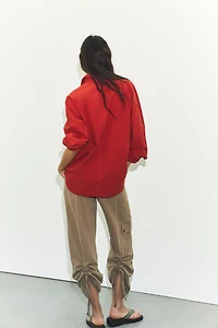 WASHED POPLIN OVERSIZED SHIRT