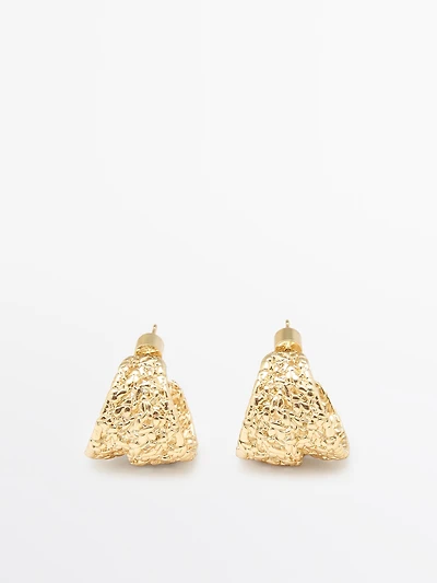 Braided textured hoop earrings