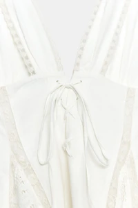LACE GODET MINI DRESS