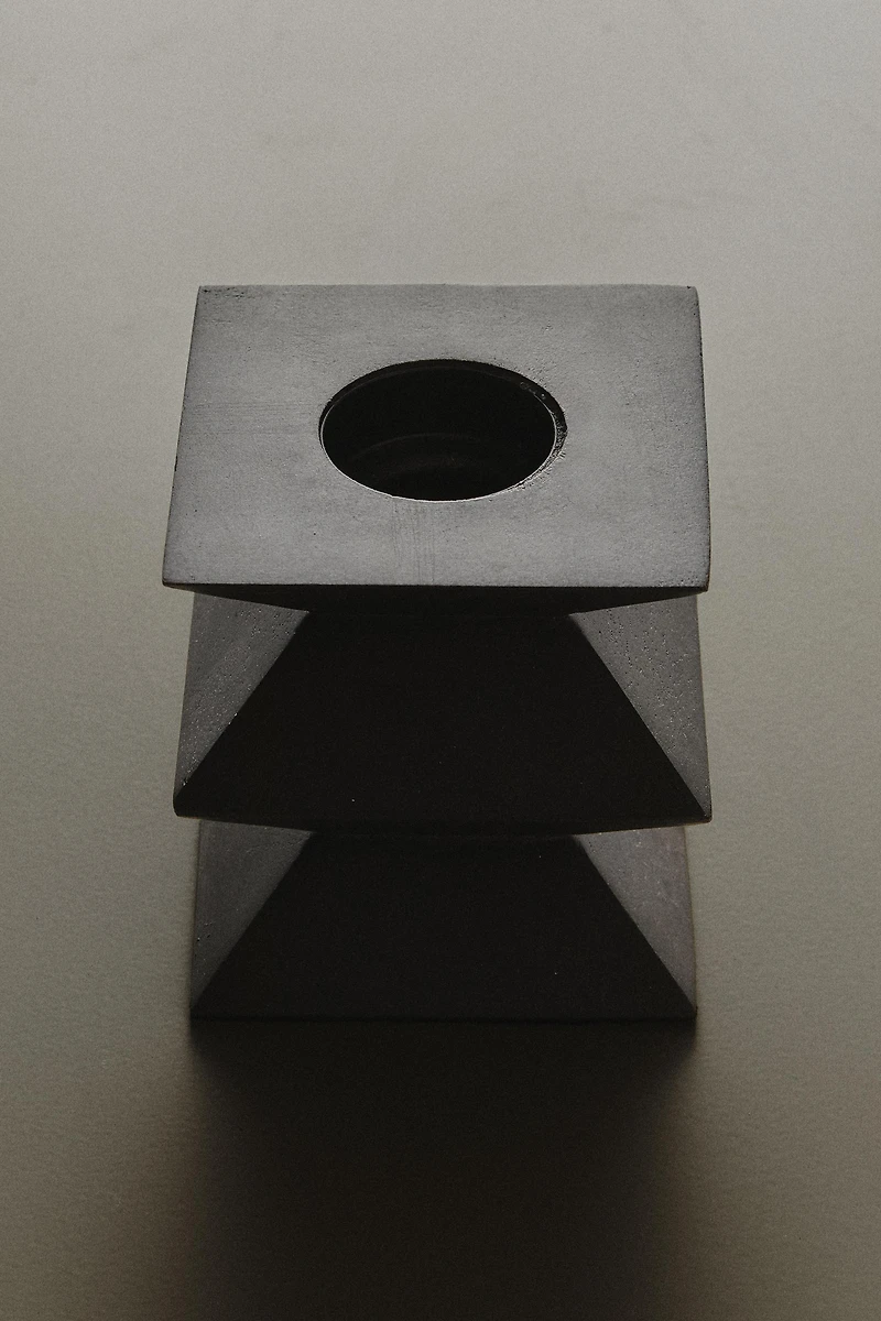 WOODEN PRISM CANDLESTICK