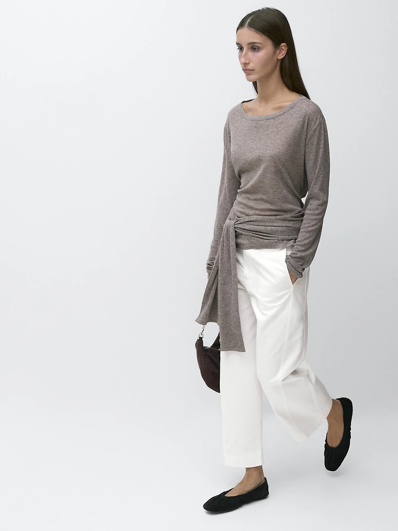 Pantalon barrel fit taille haute
