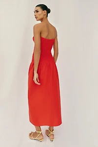 ROBE MI-LONGUE NID D'ABEILLE