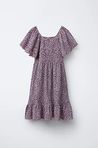 ANIMAL PRINT TEXTURED DRESS