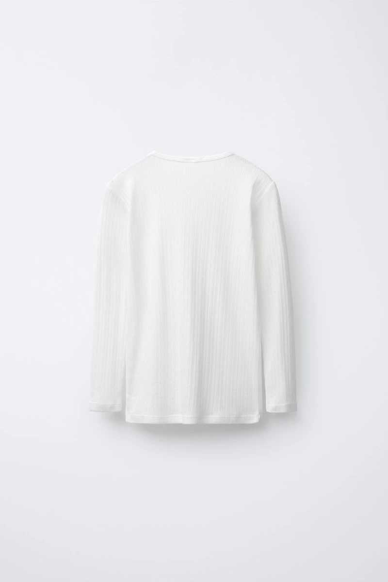 6-14 ANS/ LOT DE DEUX T-SHIRTS EN MAILLE POINTELLE