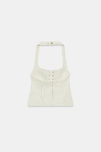 STRIPED HALTER TOP