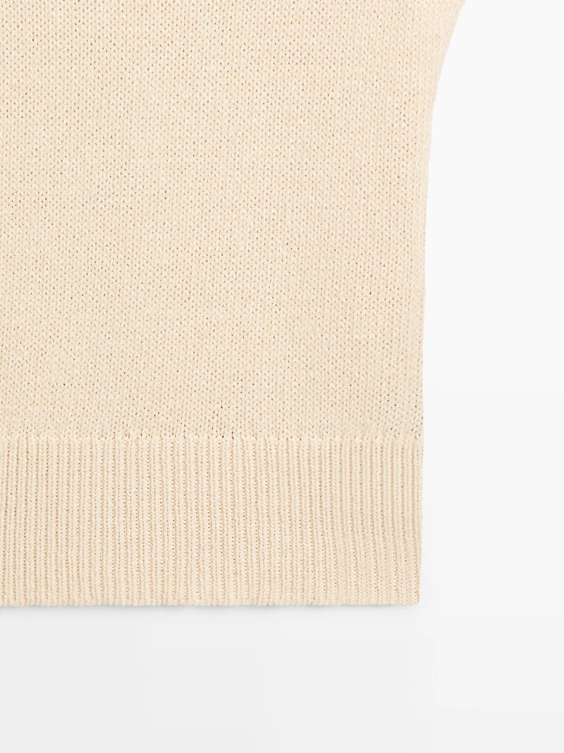 Cotton blend knit vest
