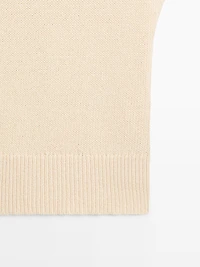 Cotton blend knit vest