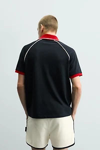 CONTRAST TRIM TEXTURED POLO
