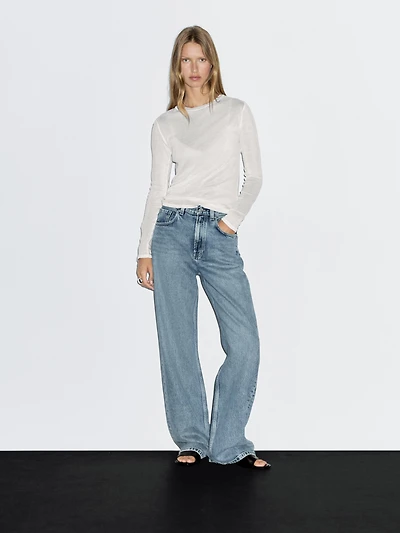 T-shirt détail col 100 % coton