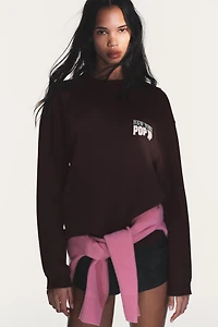 WASHED CONTRAST TEXT T-SHIRT