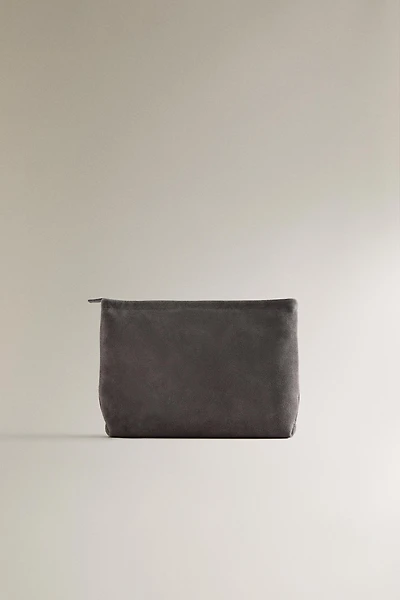 SPLIT SUEDE MAKEUP BAG