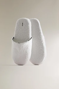 BATHROOM TERRYCLOTH SLIPPERS WITH PIPING