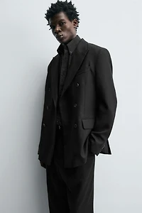 LIMITED EDITION WOOL BLEND DOUBLE BREASTED SUIT BLAZER