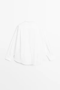 Chemise en popeline col officier