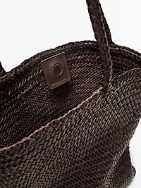 Medium braided nappa leather tote bag