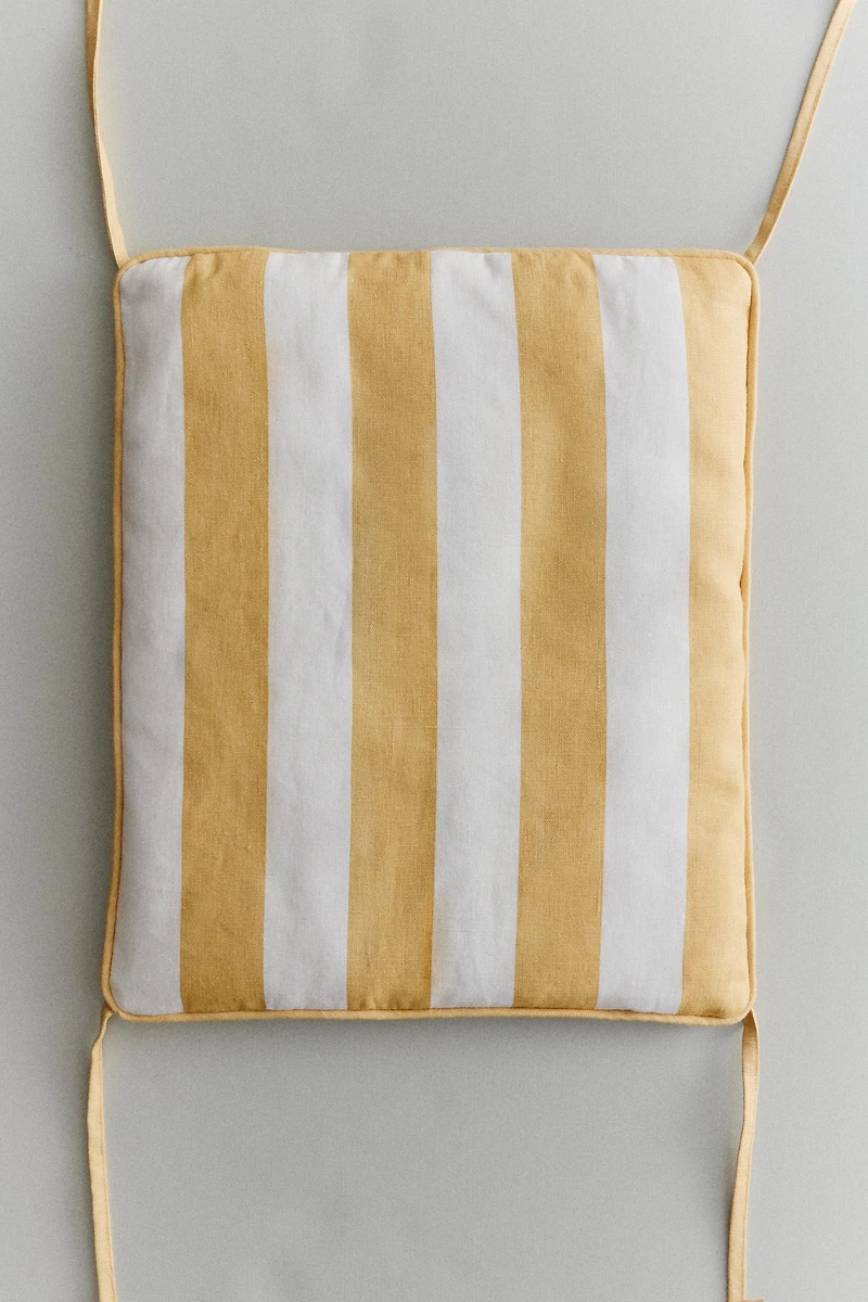 YELLOW STRIPED CHAIR BACK CUSHION