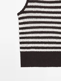 Crochet top with striped detail