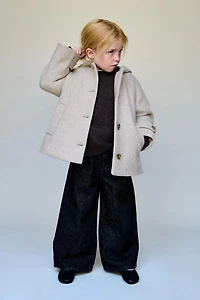 DUFFLE-COAT À CAPUCHE EN MANTECO ® AVEC LAINE