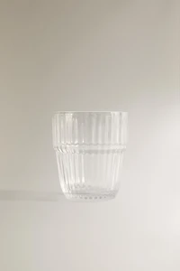 RAISED DESIGN GLASS TUMBLER