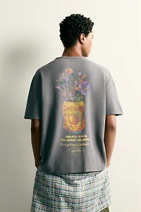 WASHED PRINTED KNIT T-SHIRT