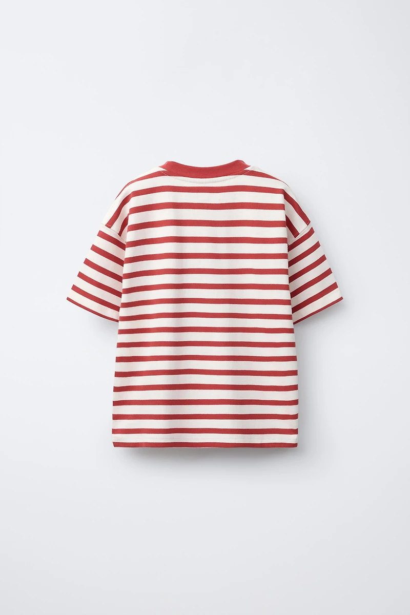 STRIPED PATCH T-SHIRT