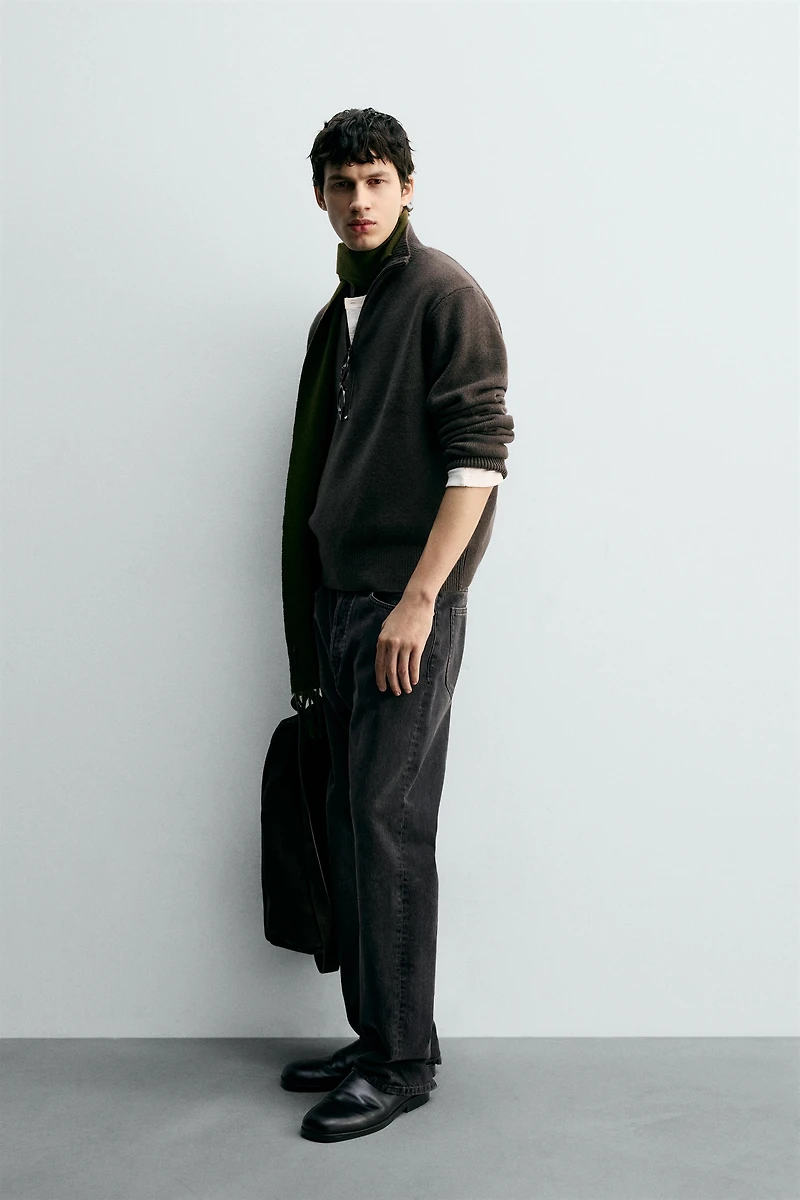 100% WOOL QUARTER-ZIP JUMPER